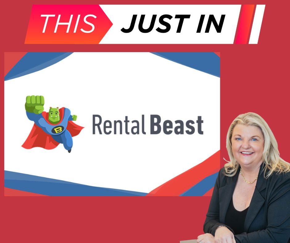 Rental Beast platform graphic used to promote expanded rental services, tenant screening, and rental search options in Crown Point, Indiana.